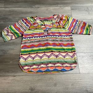 West Kei, abstract blouse,‎ 1X, rainbow